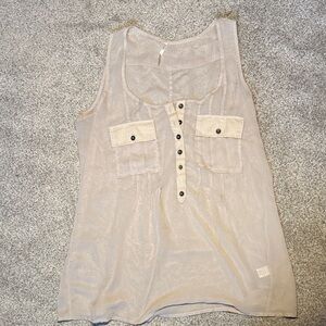 Mine Women's Button-Front Tank Top - Cream